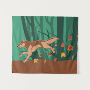 Autumn Wolf Wandteppich