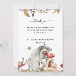 Autumn Woodland | Babydusche Danke, dass ihr Tags  Einladung