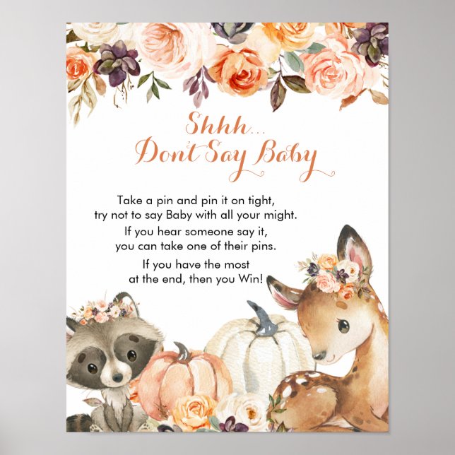 Autumn Woodland Girl Say Baby Games nicht signiere Poster (Vorne)