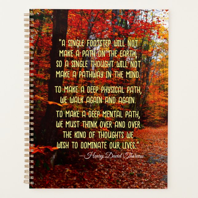 Autumn Woods New Hampshire Motivierend Zitat Planer (Vorderseite)