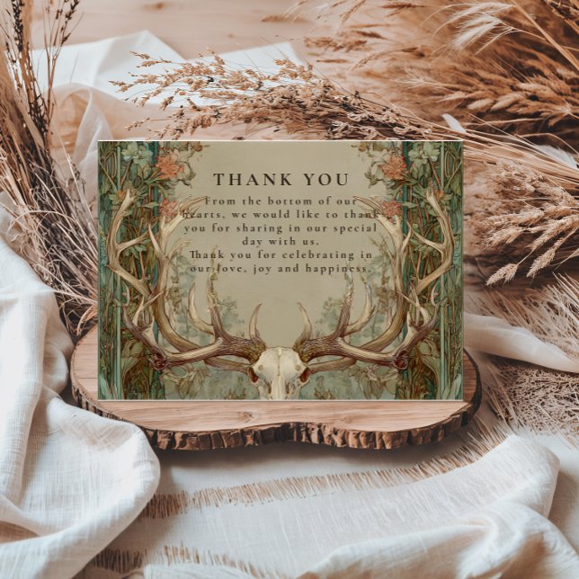 Autumn Woods Rustic Wedding Dankeskarte (Von Creator hochgeladen)