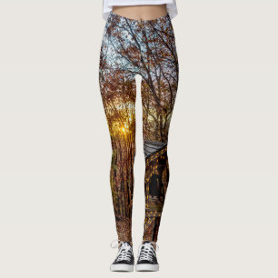 Autumn Woods Sunset Leggings