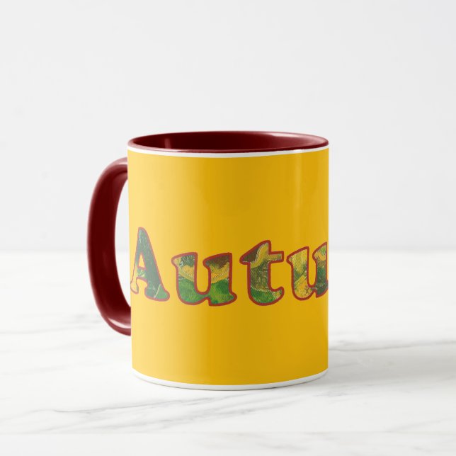 Autumn Word Custom Mugs (Devant gauche)