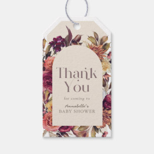 Autumn Wreath Arch Tan Babydusche Vielen Dank Geschenkanhänger