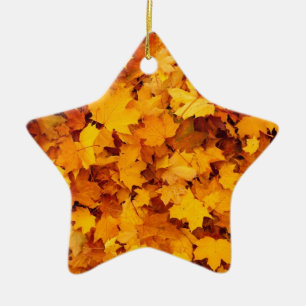 Autumn Yellow Maple Leaves Keramikornament