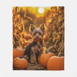 Autumn Yorkie Pup Fleecedecke