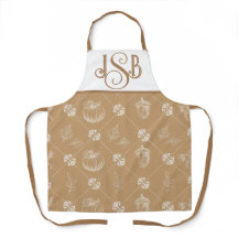 Autumnal anpassbare Monogramm-Schürze - Camel
