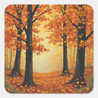 Autumnal-Aufkleber Quadratischer Aufkleber