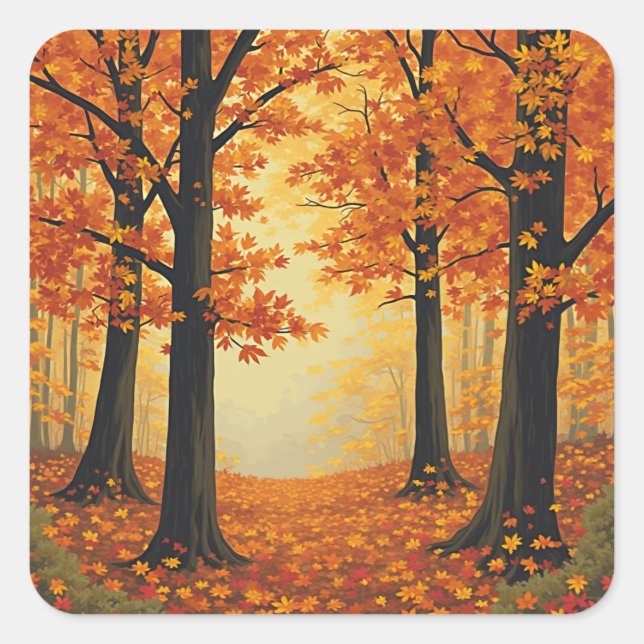 Autumnal-Aufkleber Quadratischer Aufkleber (Vorderseite)