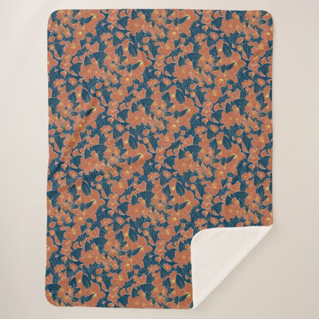 Autumnal Blumenkohl - Gemütliches Herbstdekor Sherpadecke (Vorderseite)