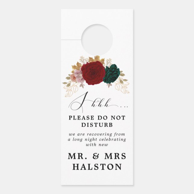 Autumnal Burgundy Emerald Greeny nicht Tisturb Türanhänger (Vorderseite)