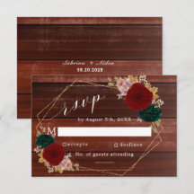 Autumnal Burgundy Wooden Emerald Greeny Floral