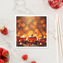 Autumnal Candle Lit Pumpkins Bokeh Découpage Serviette