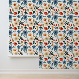 Autumnal Charm: Rustic Floral Tapete