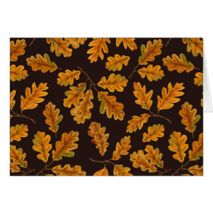 Autumnal Eicheneiche Blätter auf dunkelbraun