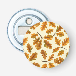 Autumnal-Eicheneiche-Blätter auf weiß Flaschenöffner