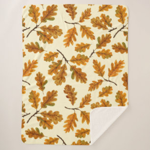 Autumnal-Eicheneiche-Blätter auf weiß Sherpadecke