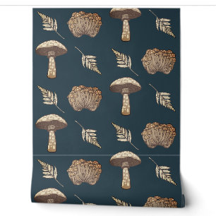 Autumnal Fall Mushrooms & Ferns Tapete