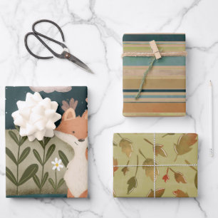 Autumnal Fox Geschenkwrap Geschenkpapier Set