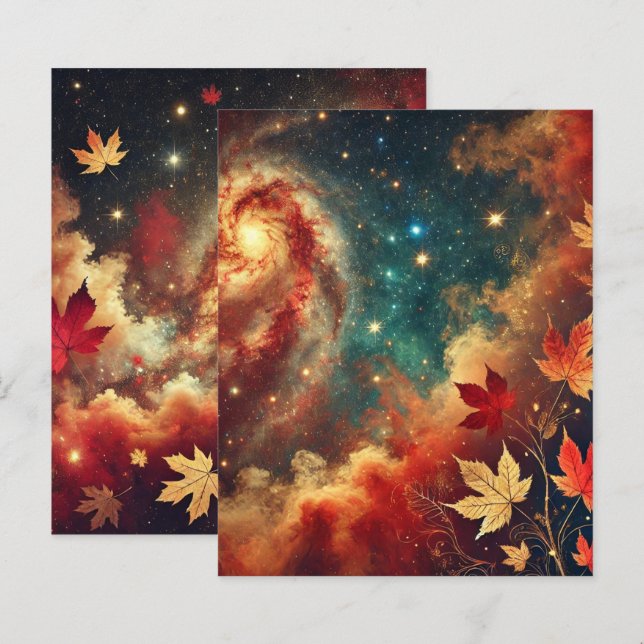 Autumnal Galaxy Nebula Duschbücher Papier (Vorne/Hinten)