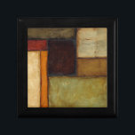 Autumnal Impressionist von Jennifer Goldberger Erinnerungskiste<br><div class="desc">Autumnale Farben durchdringen dieses impressionistische Gemälde von Jennifer Goldberger. Die geometrischen Tafeln,  die den Hintergrund dieses Stückes bilden,  sind rot,  braun,  braun und dunkelorange. Kaufen Sie noch heute eine Kopie!</div>