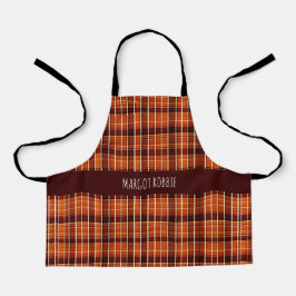 Autumnal Kariert Orange Brown Geometric Muster Schürze