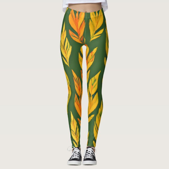 Autumnal Leaf Symphony Leggings (Vorderseite)