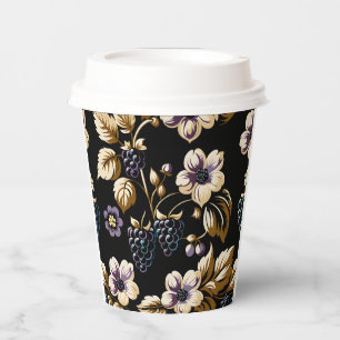 Autumnal Regal Elegance BlackBerry & Blooms Pappbecher