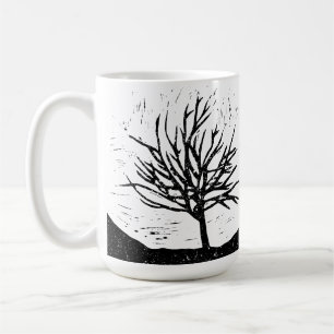 Autumnal Tree Lino Print Classic Tasse