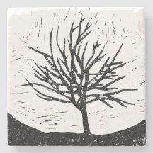 Autumnal Tree Lino Print