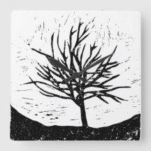 Autumnal Tree Lino Uhr
