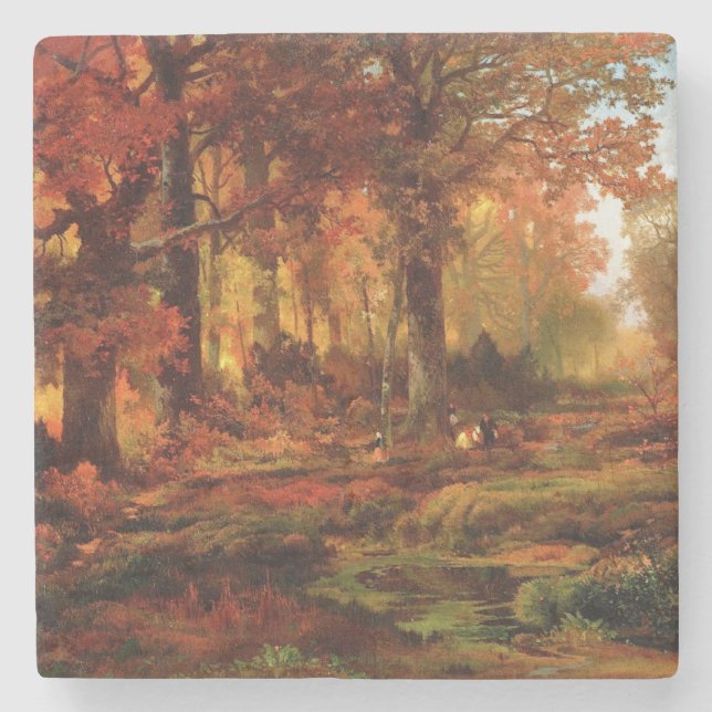 Autumnal Trees in Cresheim Glen (Philadelphia) Steinuntersetzer (Vorderseite)