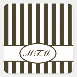 Autumnale Schokolade mit Monogramm Quadratischer Aufkleber