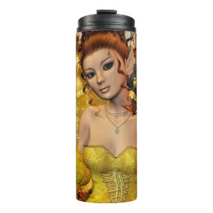 Autumns Dance Fee Fantasy Art Thermosbecher