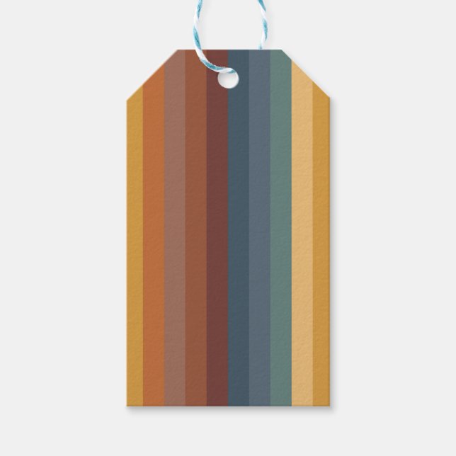 AUTUMNSTREIFEN AQUAMARIN BLAUE BROWN TAN GESCHENKANHÄNGER (Vorderseite)
