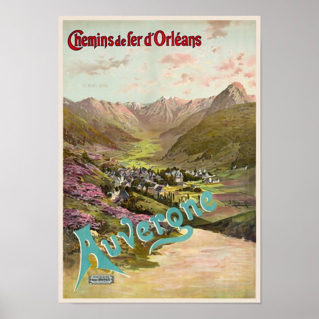 Auvergne France Poster vintage 1898 (Devant)