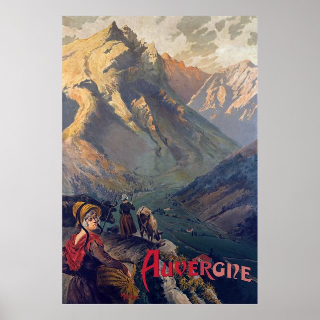 Auvergne, Mountain Road, Frankreich Poster (Vorne)