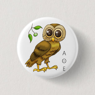 Auwl of Athena Button