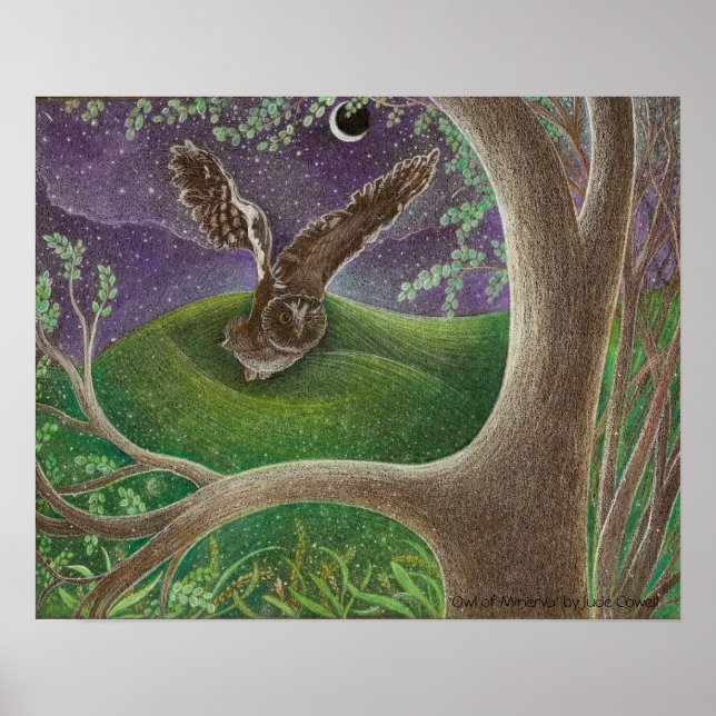 'Auwl of Minerva' Art Poster Bronze matte uv (Vorne)