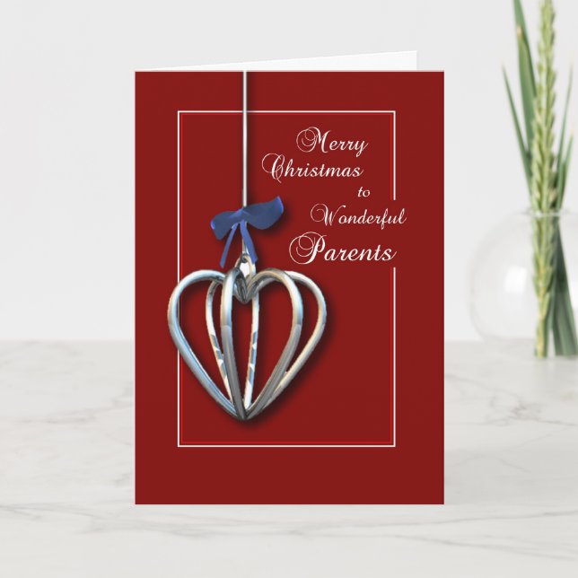 Aux parents, carte de Noël rouge (Devant)