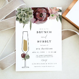 AVA Burgund Sukkulenter Brunch und Bubbly Champagn Einladung