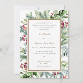 Ava Christmas Greenery katholische Hochzeit Einlad Einladung