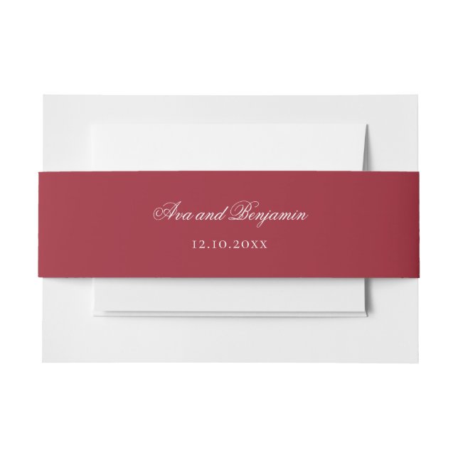 Ava Christmas Red Winter Wedding Einladung Belly Einladungsbanderole (Vorderseite Beispiel)