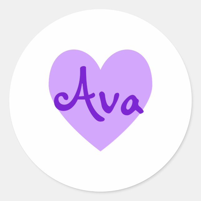 Ava in Lila Runder Aufkleber (Vorderseite)