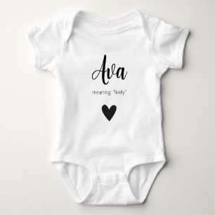 Ava Name bedeutet Baby Name offenbaren Minimal Mod Strampler