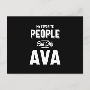 Ava Name Shirt Personalisiert Girls Frauen Niedlic Postkarte