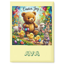 AVA ~ OSTER-TEDDYBÄR Ostergelbküken ~ Magnet