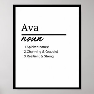 Ava, Personalisierte Mädchenbezeichnung Poster