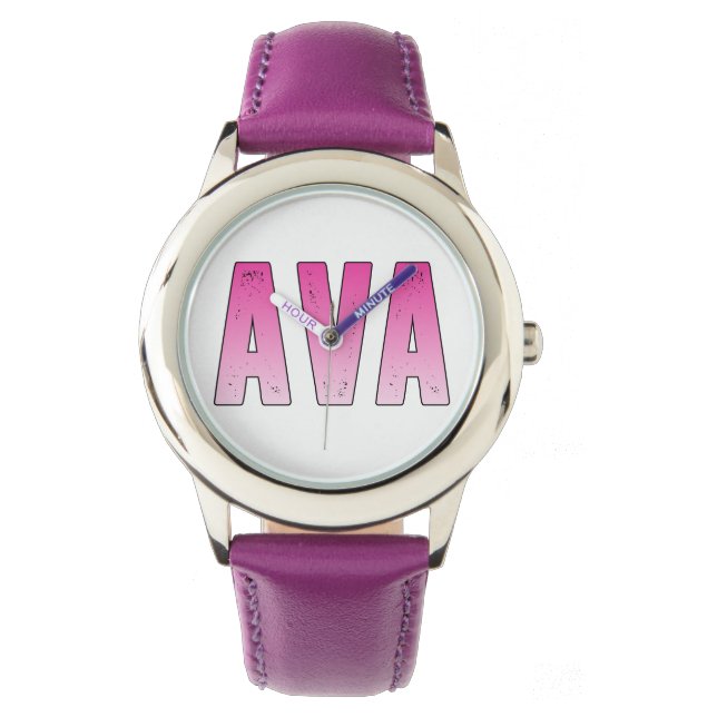 Ava rosa Name Armbanduhr (Vorderseite)