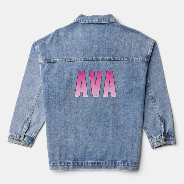 Ava rosa Name Jeansjacke (Rückseite)